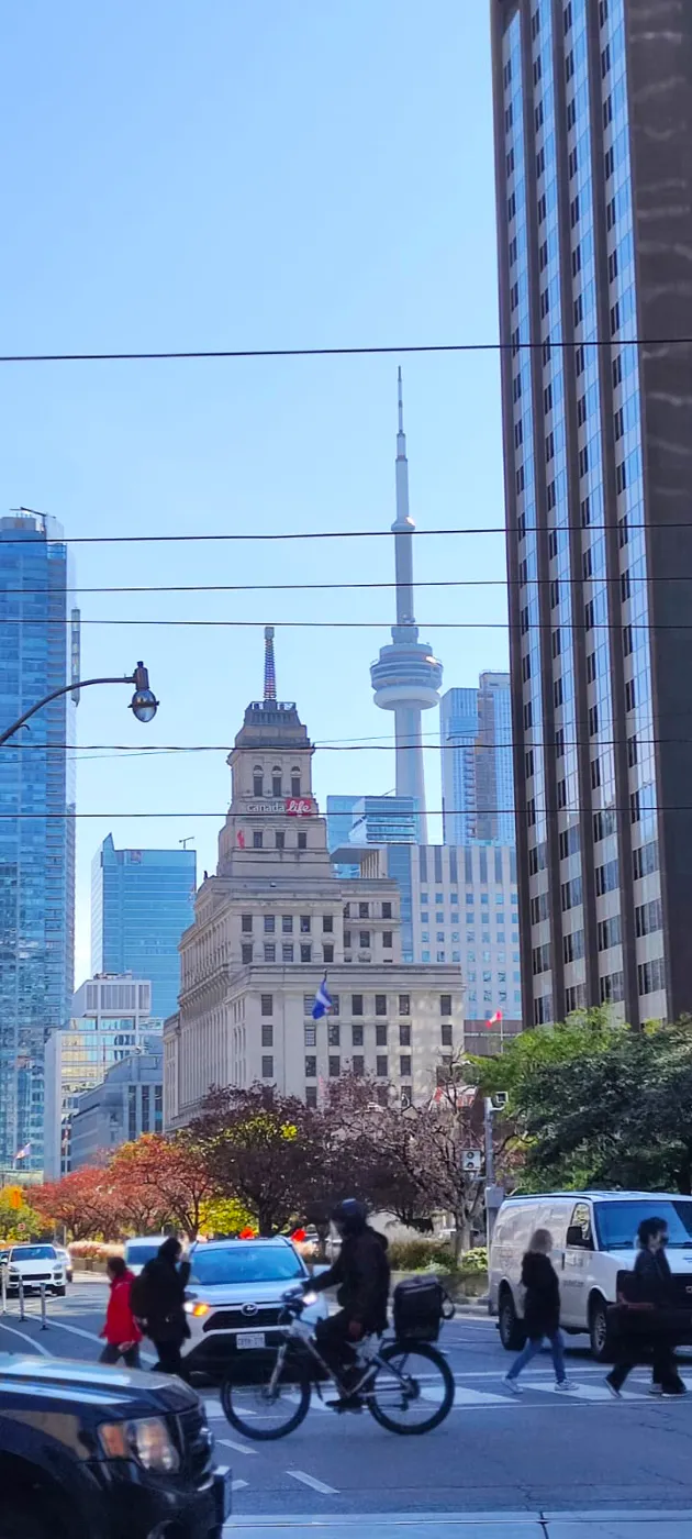 Toronto street with the CN Tower