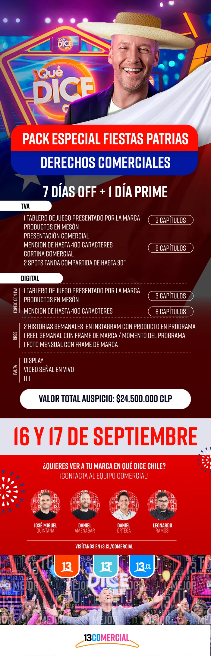 Fiestas Patrias pack: seven days off and one day prime