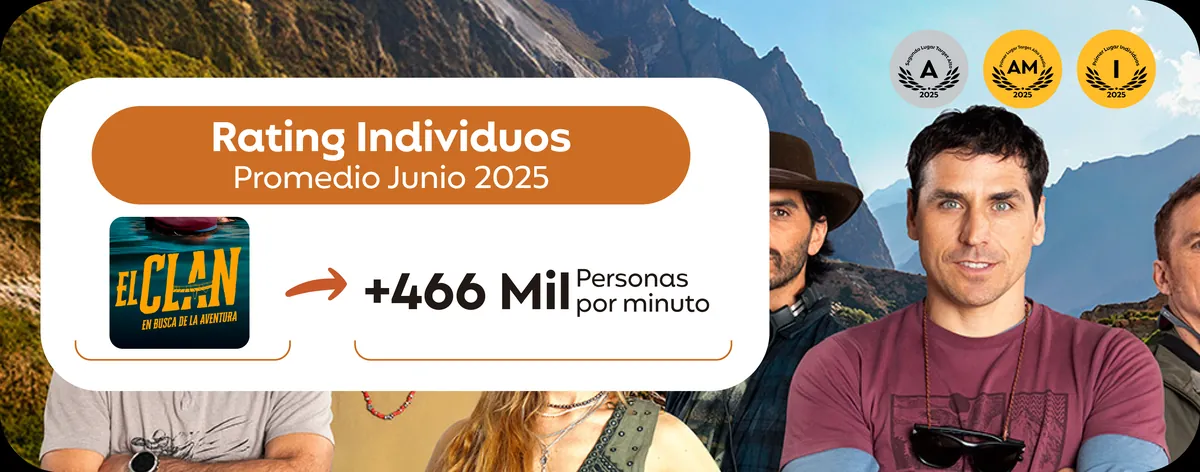 Web banner: El Clan, 466,000 people per minute in June