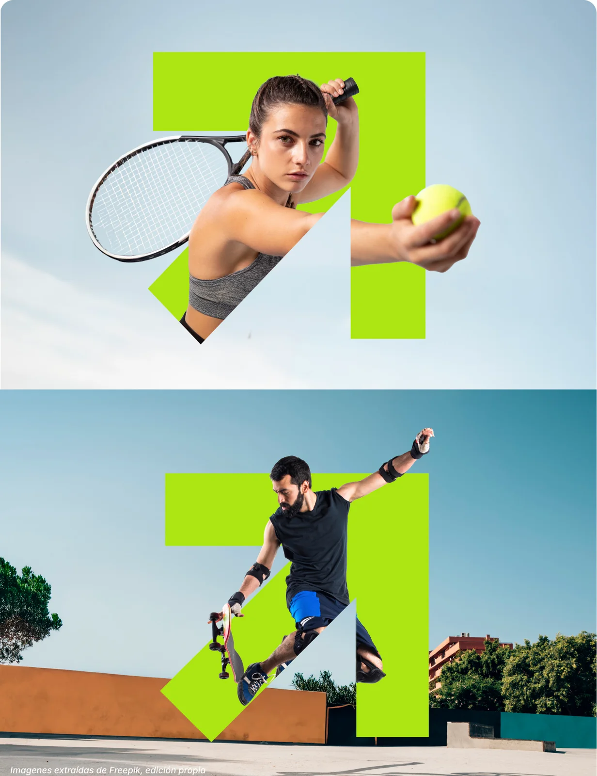 Brand applications, with Freepik imagery