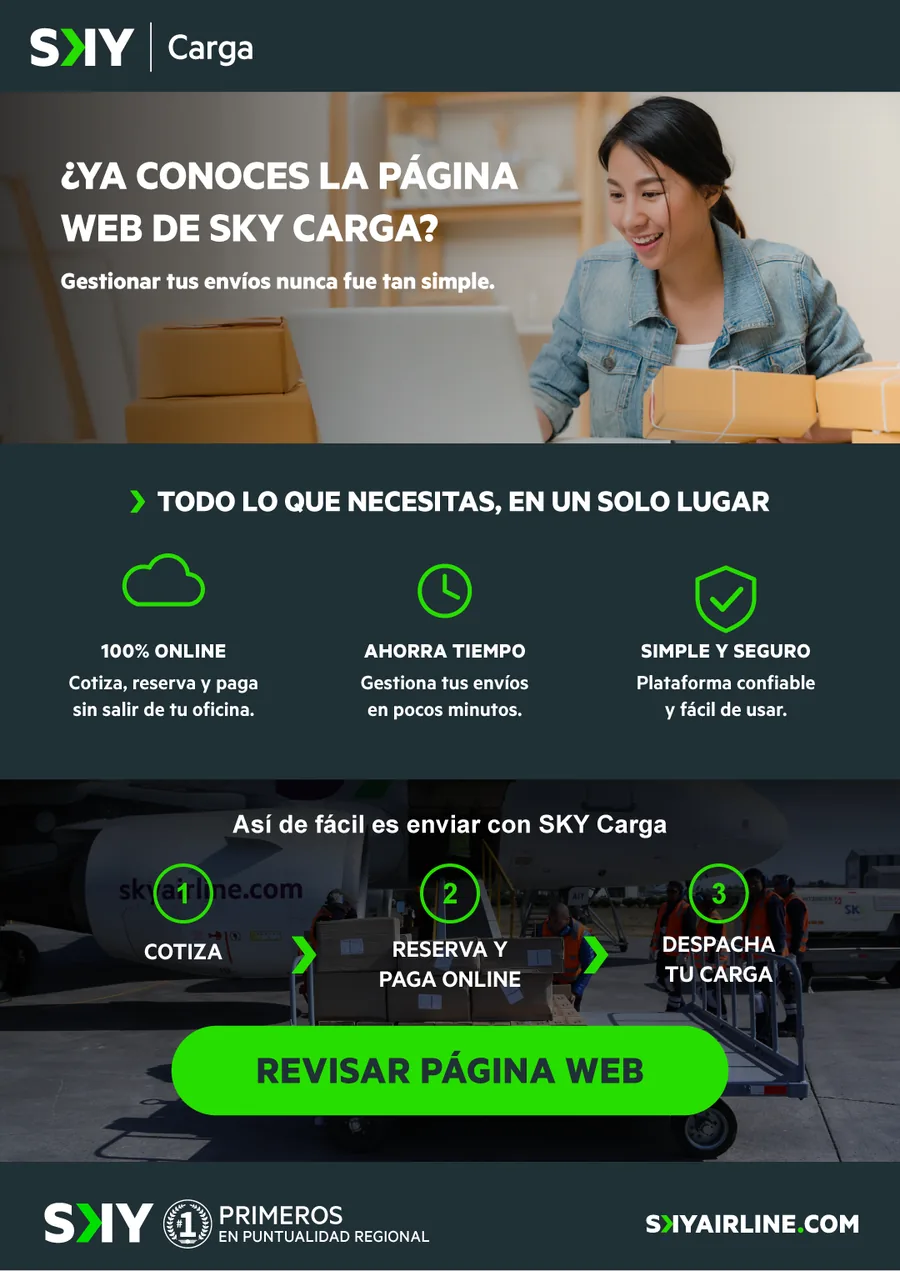 The SKY Carga web page