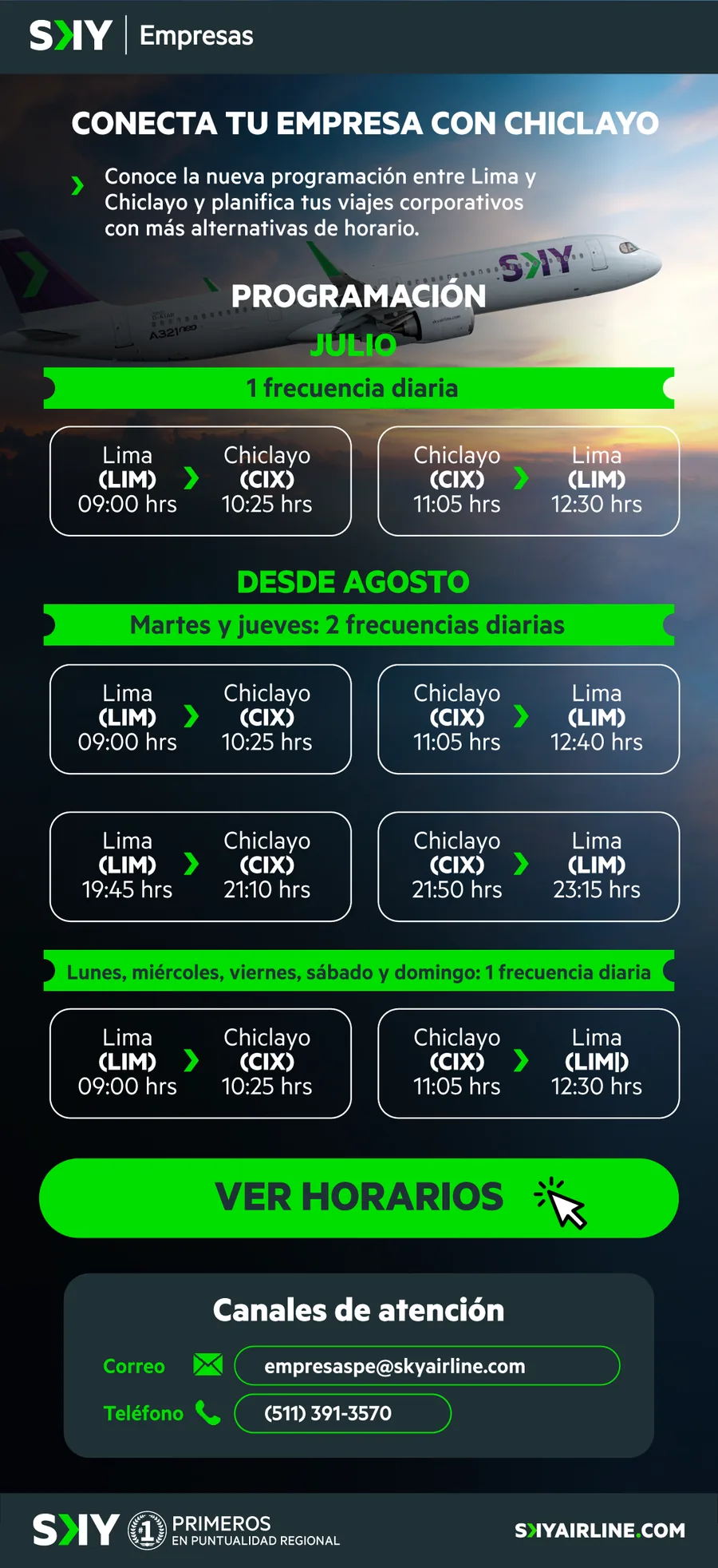 Chiclayo schedule for companies