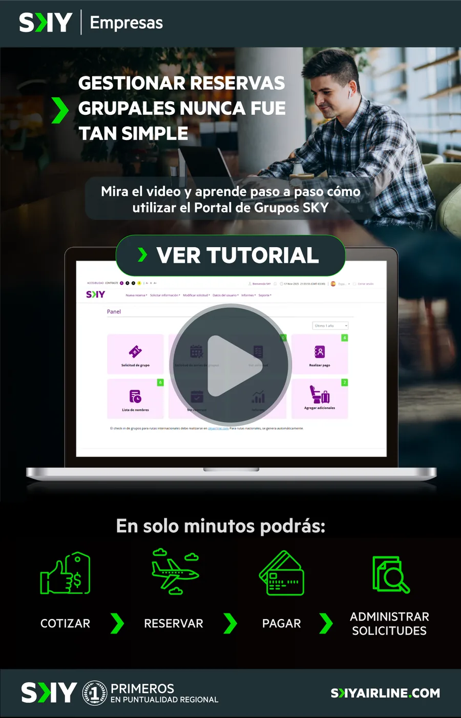 Group booking portal for companies