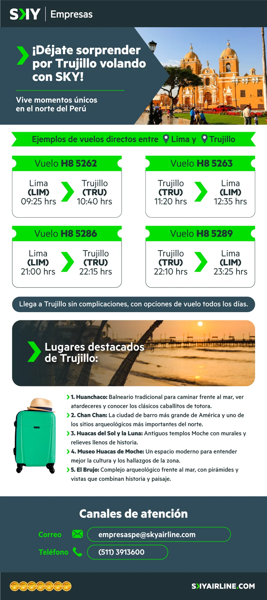 Trujillo flights for companies