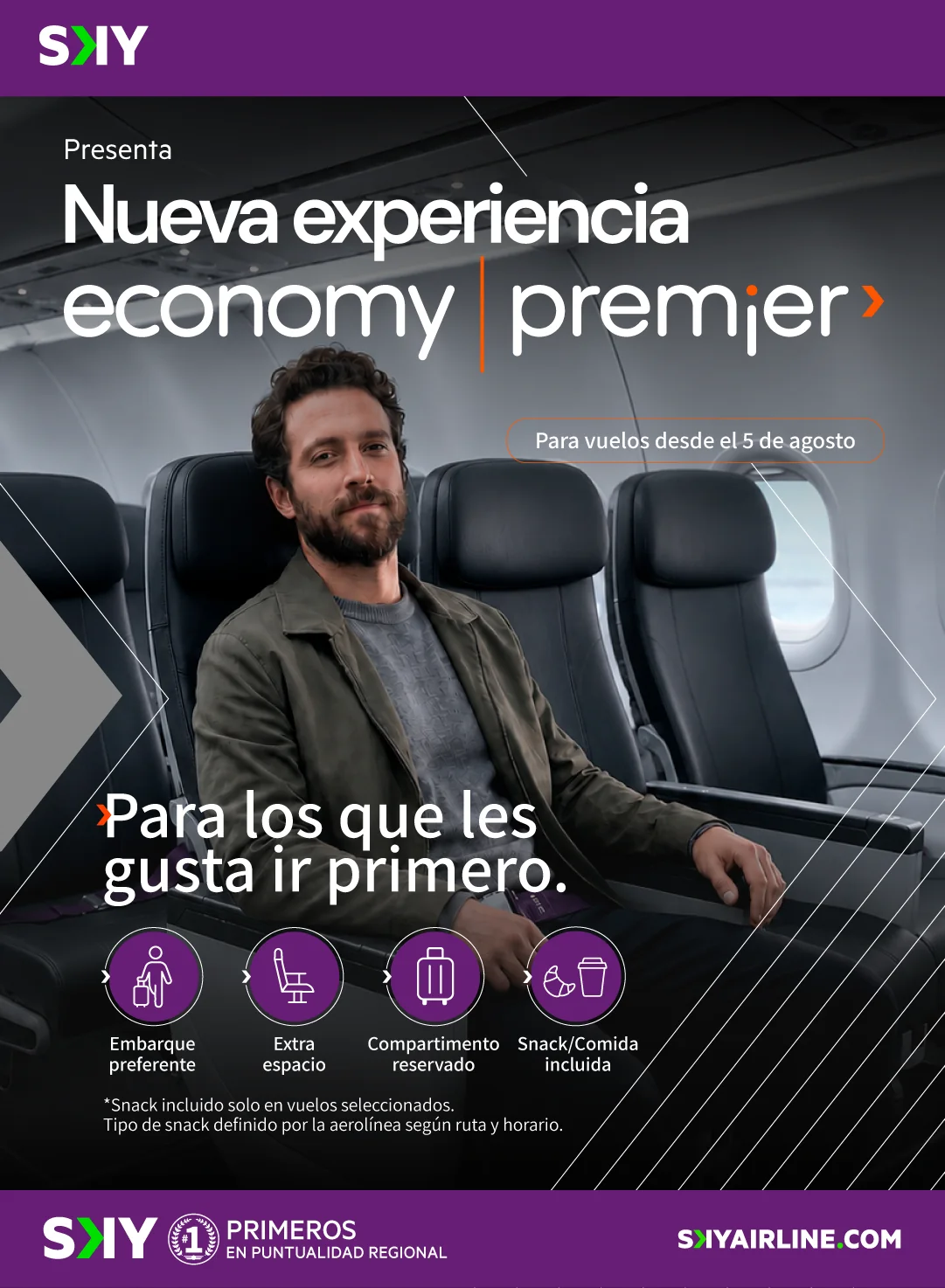 Economy Premier for travel agencies, with flight dates